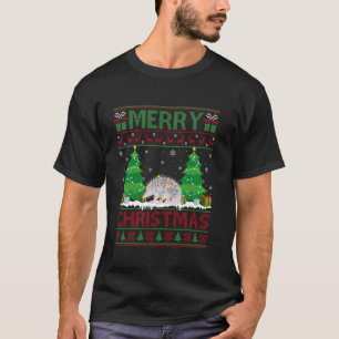 Lelijke trui Kerstboom Verlichting Echidna Lelijk T-shirt
