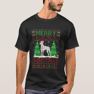 Lelijke Trui Kerstboom Verlichting Vizsla Hond Ug T-shirt