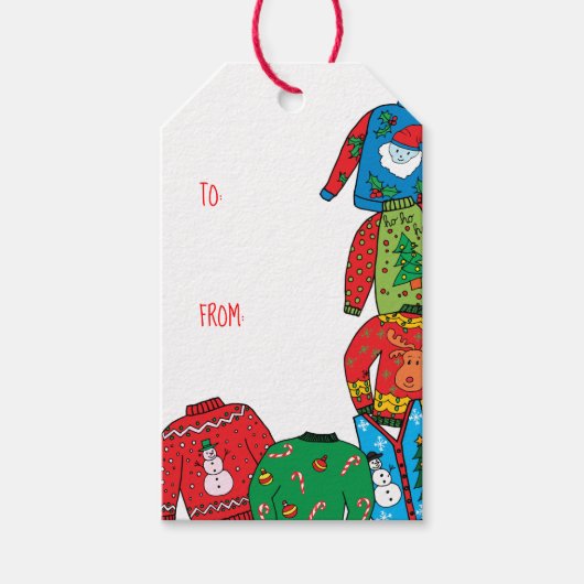 Lelijke trui kerstcadeau Tags Cadeaulabel (Voorkant)