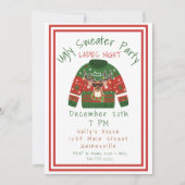 Lelijke trui kerstfeest dames nacht kaart (Voorkant)