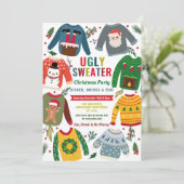 Lelijke trui Kerstfeest Feestelijke jumpers Kaart (Staand voorkant)