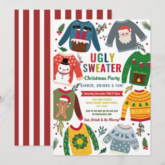 Lelijke trui Kerstfeest Feestelijke jumpers Kaart (Voorkant / Achterkant)