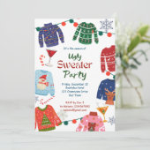Lelijke trui Kerstfeest grappig Kaart (Staand voorkant)