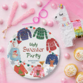 Lelijke trui Kerstfeest grappig Papieren Bordje (Feest)