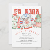 Lelijke trui kerstfeest grillige rendier kaart (Voorkant)