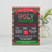 Lelijke trui kerstfeest kaart (Staand voorkant)