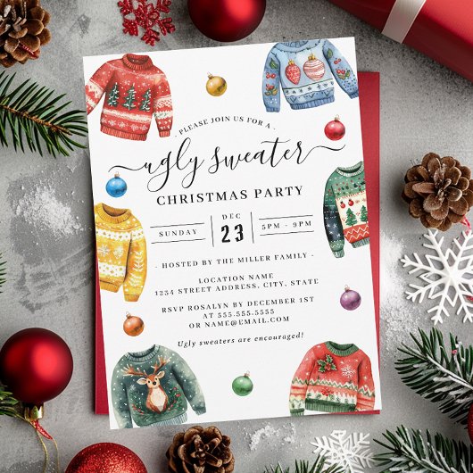Lelijke trui kerstfeest kaart