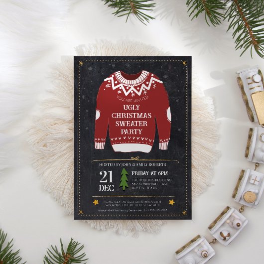 Lelijke trui kerstfeest moderne feestdag kaart