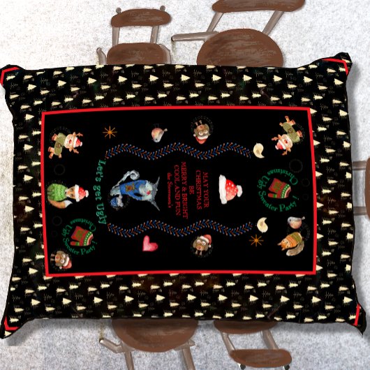 Lelijke trui kerstfeest Noordse dieren Tafelkleed