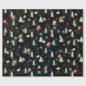 Lelijke trui kerstfeest schattige uil cadeaupapier (Vlak)