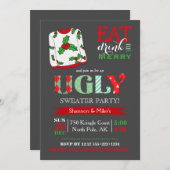 Lelijke trui kerstfeest schoolbord kaart (Voorkant / Achterkant)