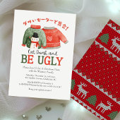 Lelijke Trui Kerstfeest Sneeuwman Rood Groen Kaart