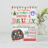 Lelijke trui kerstfeest uitnodiging (Staand voorkant)