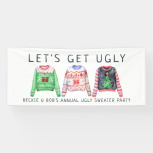 Lelijke trui kerstfeest welkomstbanner spandoek