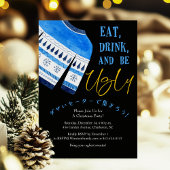 Lelijke Trui Kerstfeest Zwart Blauw Brei Kaart