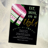 Lelijke Trui Kerstfeest Zwart Rood Groen Brei Kaart