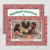 Lelijke trui kerstfoto feestdagenkaart (Voorkant / Achterkant)
