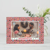 Lelijke trui kerstfoto feestdagenkaart (Staand voorkant)