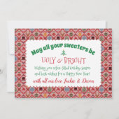 Lelijke trui kerstfoto feestdagenkaart (Achterkant)