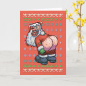 Lelijke trui Kerstman Maan Kaart (Gele Bloem)