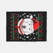 Lelijke trui Kerstmis Bobtail hond kerstman hoed P Fleece Deken (Voorkant (Horizontaal))