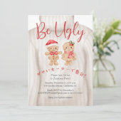 Lelijke Trui Kerstmis Gingerbread Santa Cookie Kaart (Staand voorkant)