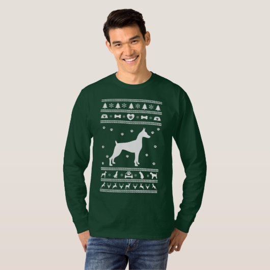 Lelijke trui Kerstmis Grote Deen Hond T-shirt (Voorkant volledig)