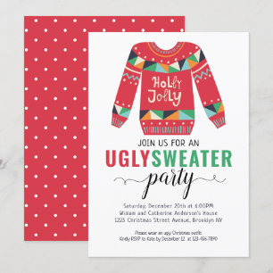 Lelijke trui Kerstmis Holly Jolly Holiday Party Kaart