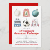 Lelijke trui Kerstmis Ornament Exchange Party Kaart (Voorkant / Achterkant)