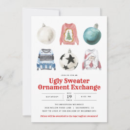 Lelijke trui Kerstmis Ornament Exchange Party Kaart