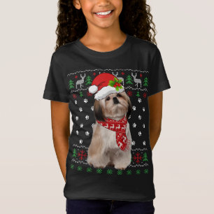 Lelijke trui Kerstmis Shih Tzu Hond Puppy Xmas Paj T-shirt