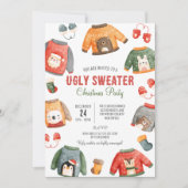 Lelijke trui Kerstmis Uitnodiging, Familiediner Kaart (Voorkant)