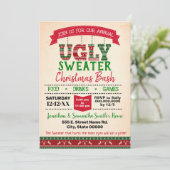 Lelijke trui Kerstmisbash jaarlijkse feest Kaart (Staand voorkant)