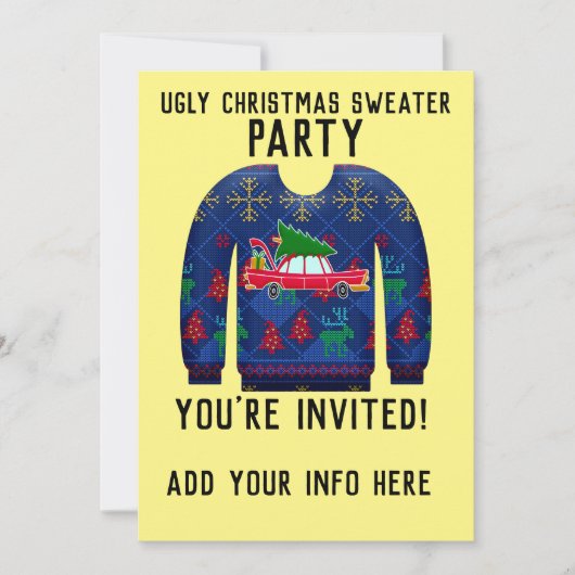 LELIJKE TRUI KERSTPARTY UITNODIGINGEN (Voorkant)
