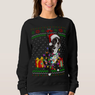 Lelijke trui Kerstverlichting Boston Terrier Hond 
