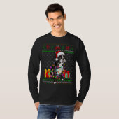 Lelijke trui Kerstverlichting Boston Terrier Hond  T-shirt (Voorkant volledig)