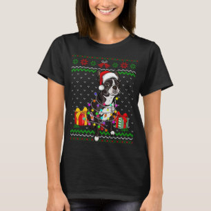 Lelijke trui Kerstverlichting Boston Terrier Hond T-shirt