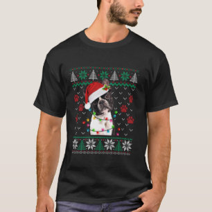 Lelijke trui Kerstverlichting Boston Terrier Hond  T-shirt