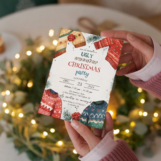 Lelijke trui Kleurrijk Kerstfeest Kaart