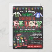Lelijke trui krijtbord Kerstfeest uitnodiging (Voorkant)