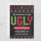 Lelijke trui krijtbord Kerstvakantie Feestje Kaart (Voorkant)