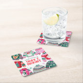 Lelijke trui met kerstman, rendier kerst kartonnen onderzetters (Insitu)