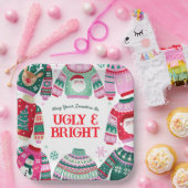 Lelijke trui met kerstman, rendier kerst papieren bordje (Feest)