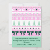 Lelijke trui met Sinterklaas en sneeuwvlokken Feestdagenkaart (Achterkant)