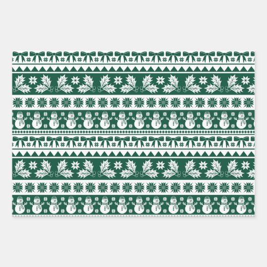 Lelijke trui Mint en donkergroene Kerstmis Inpakpapier Vel (Voorkant 2)
