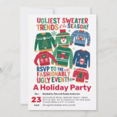 Lelijke trui Moderne Maximalistische Kerstfeest Kaart (Voorkant)
