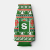 Lelijke trui Monogram Kerstmis Flesjeskoeler (Voorkant)