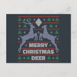 Lelijke trui - Mooie zeggende hert kerst trui Briefkaart