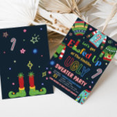 Lelijke trui opgevoerd kerstfeest kaart