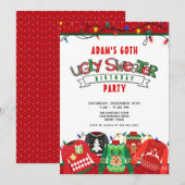 Lelijke trui Party 60e verjaardag uitnodiging (Voorkant / Achterkant)